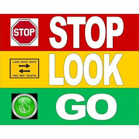 PRISTINE PRODUCTS Stop Look Go Floor Sign STSLG3024